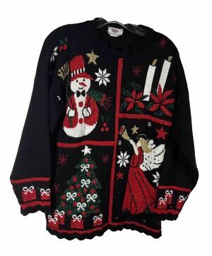 Vintage Nutcracker Women’s Ugly Christmas Sweater Size S Y2K Angel Holiday